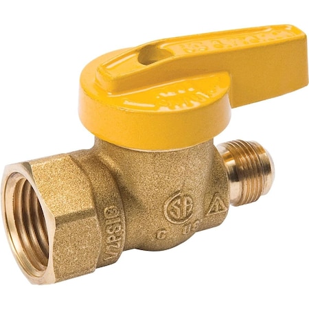 Proline 9/16 In. x 1/2 In. x 9/16-24 Fine Flare Forged Brass Gas Valve 117-592
